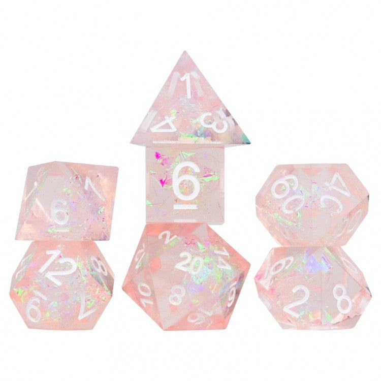 Sirius Dice: Sharp Edged - Pink Fairy (7-Poly Set)