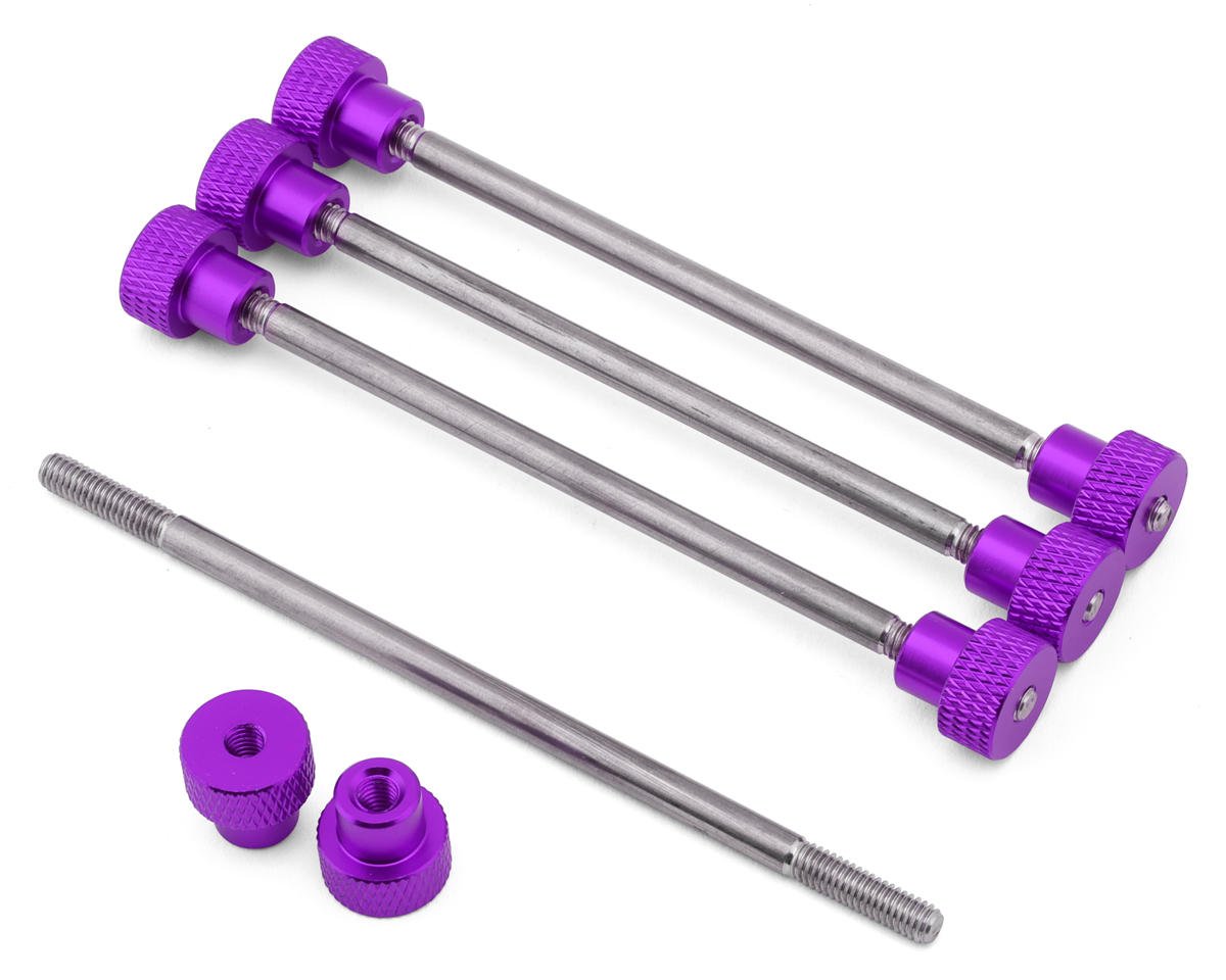 Eastbay Sliders Stainless Steel Wheel Holder Set (Purple) (4)