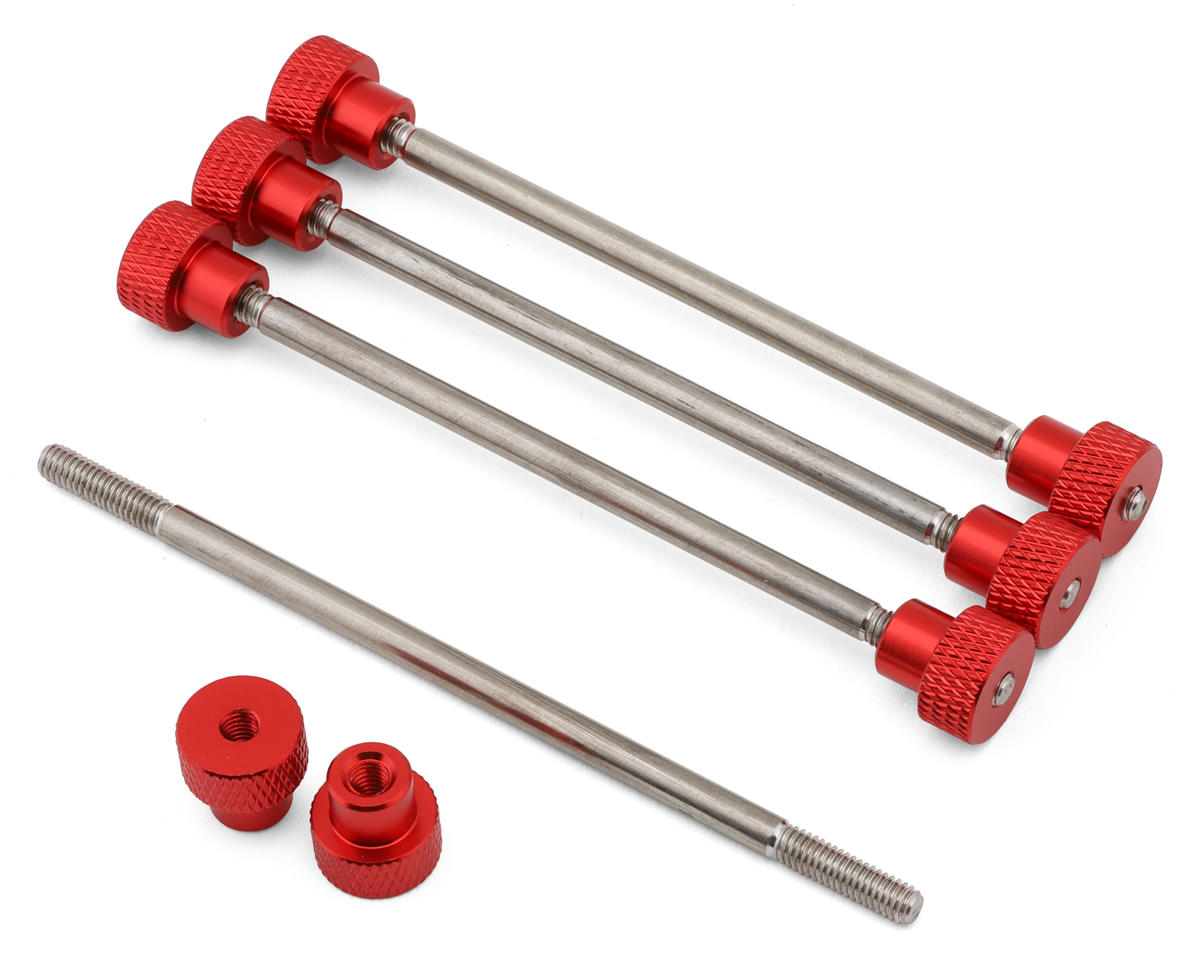 Eastbay Sliders Stainless Steel Wheel Holder Set (Red) (4)