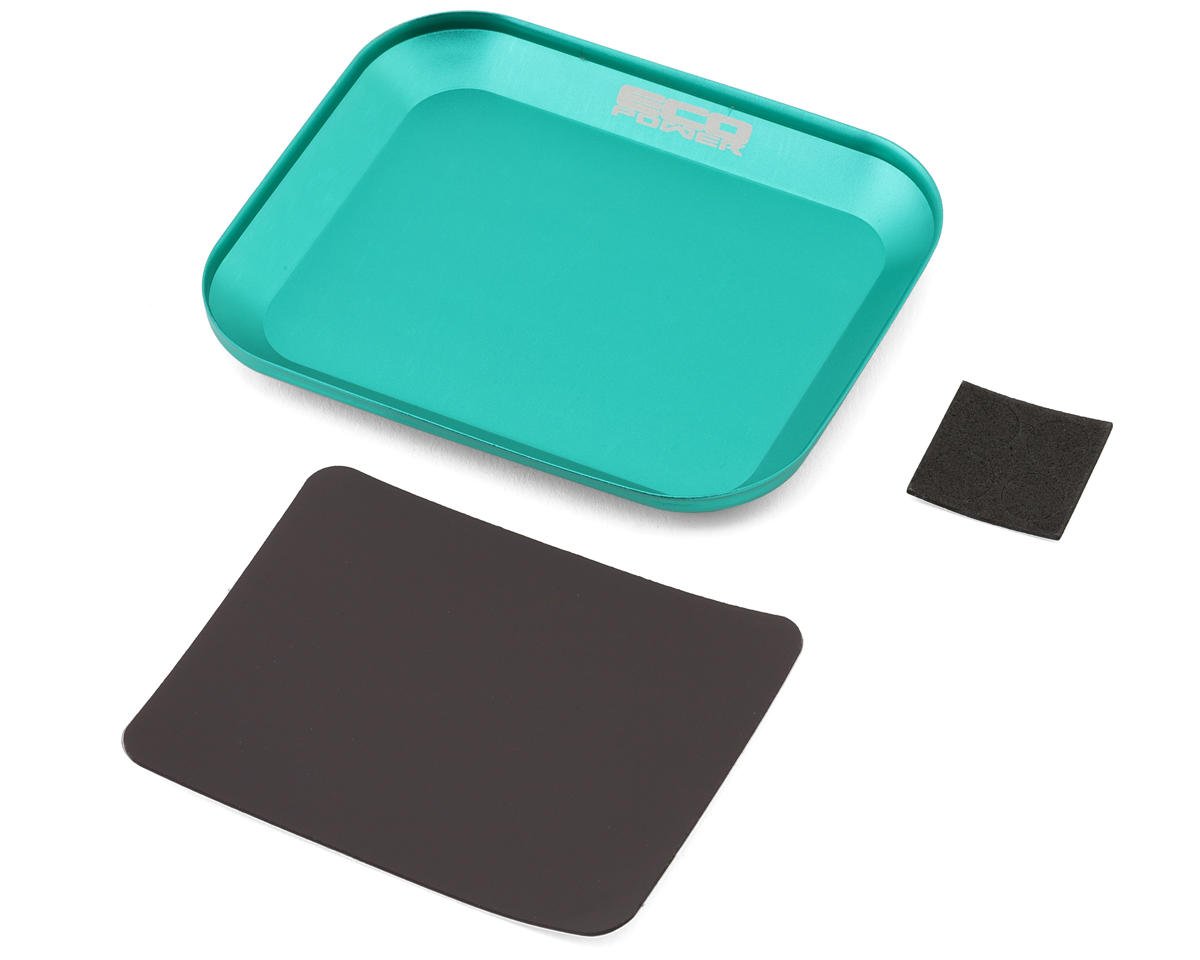 EcoPower Small Aluminum Magnetic Parts Tray/Screw Catcher (Green) (108X89X10mm) (4.25x3.5x0.39in)