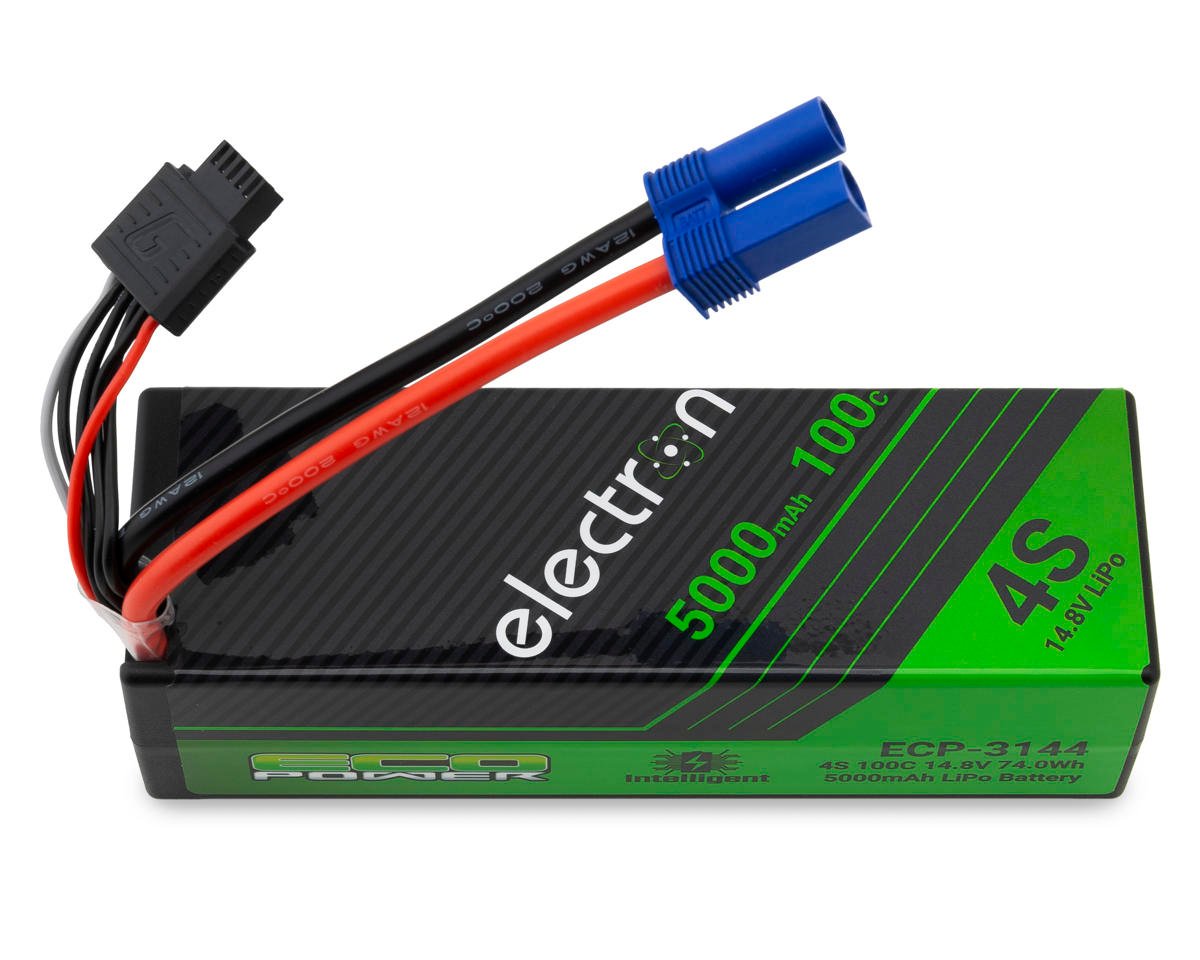 EcoPower "Electron" 4S 100C Intelligent LiPo Battery w/EC5 Connector (14.8V/5000mAh) (Arrma™ & Losi™ 4S vehicles, SCX6 )