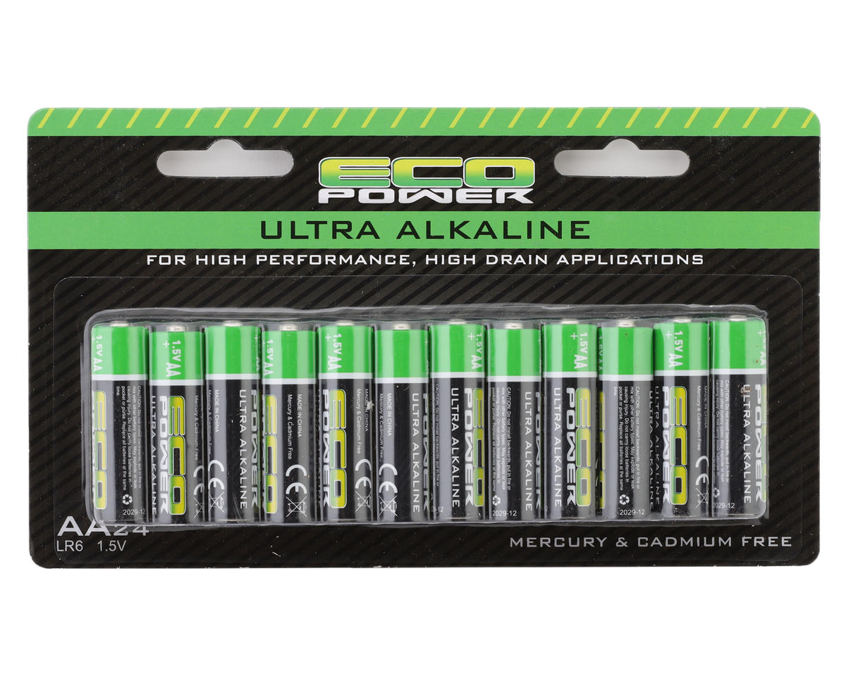 EcoPower Ultra Alkaline AA Batteries (24) (Mercury & Cadmium Free)