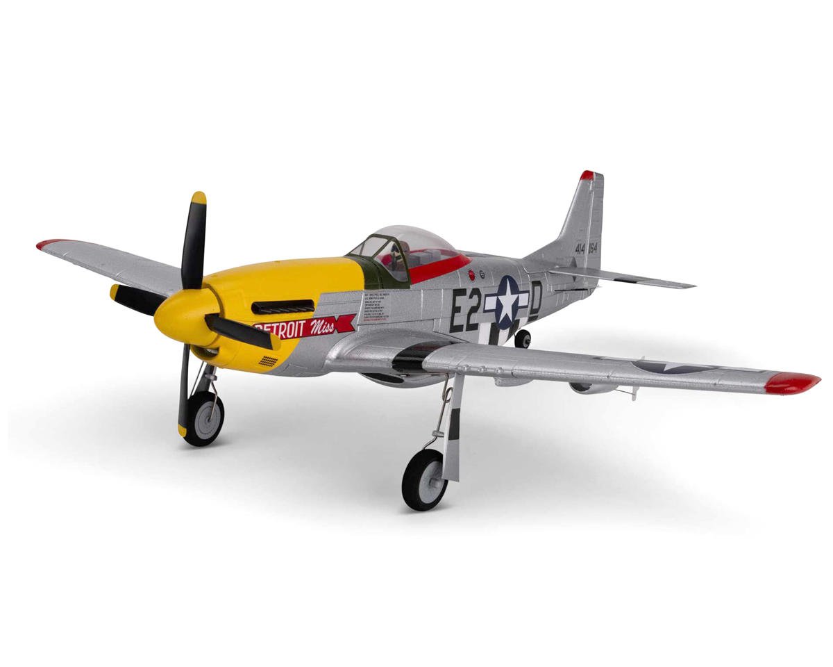 E-flite UMX P-51D Mustang "Detroit Miss" Basic BNF Electric Airplane (493mm) w/AS3X & SAFE