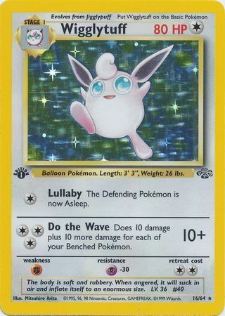 Wigglytuff - 16/64 (JU) Holo Rare - Near Mint 1st Edition Holofoil