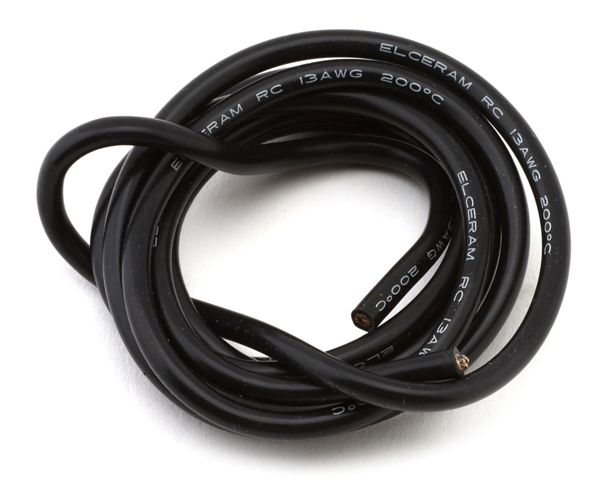 Elceram Silicone Wire (Black) (1 Meter) (13AWG)