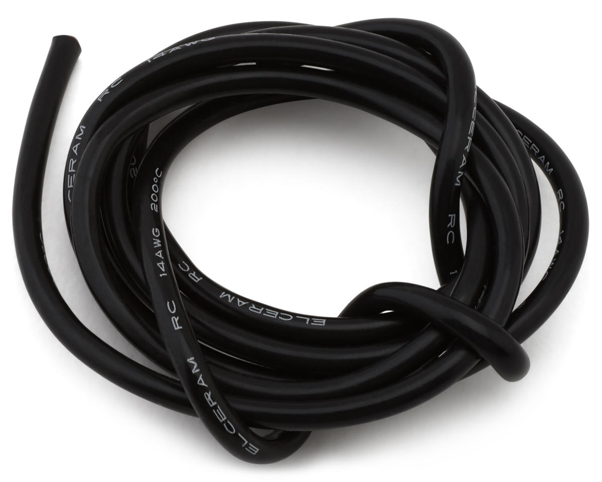 Elceram Silicone Wire (Black) (1 Meter) (14AWG)