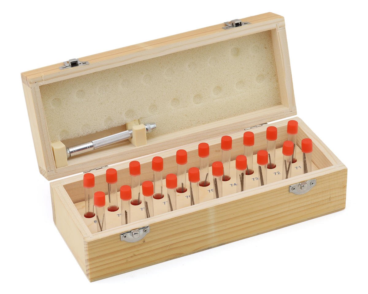 Enkay Pin Vise & Mini Drill Bit Set (100) w/Wooden Storage Case