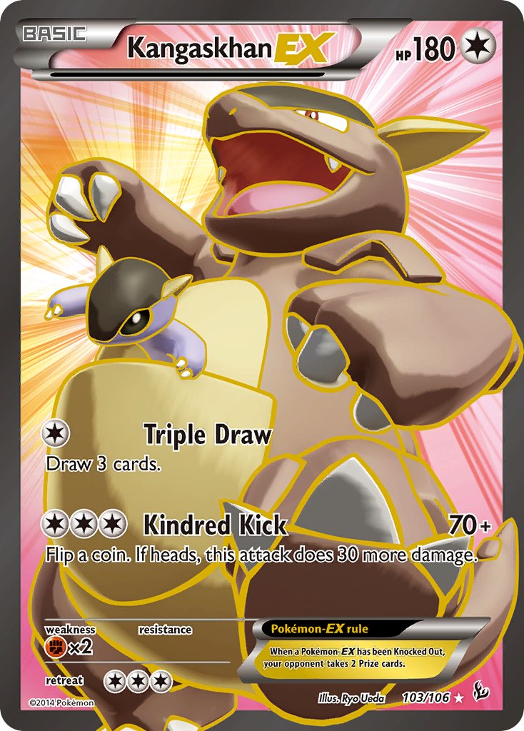 Kangaskhan EX (Full Art) - 103/106 (FLF) Ultra Rare - Near Mint Holofo