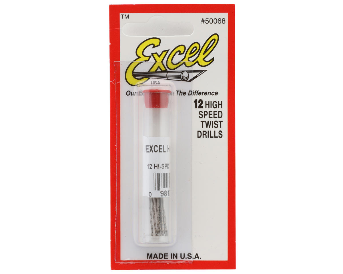 Excel High-Speed Twist Drill Bit Set (12) (#68)