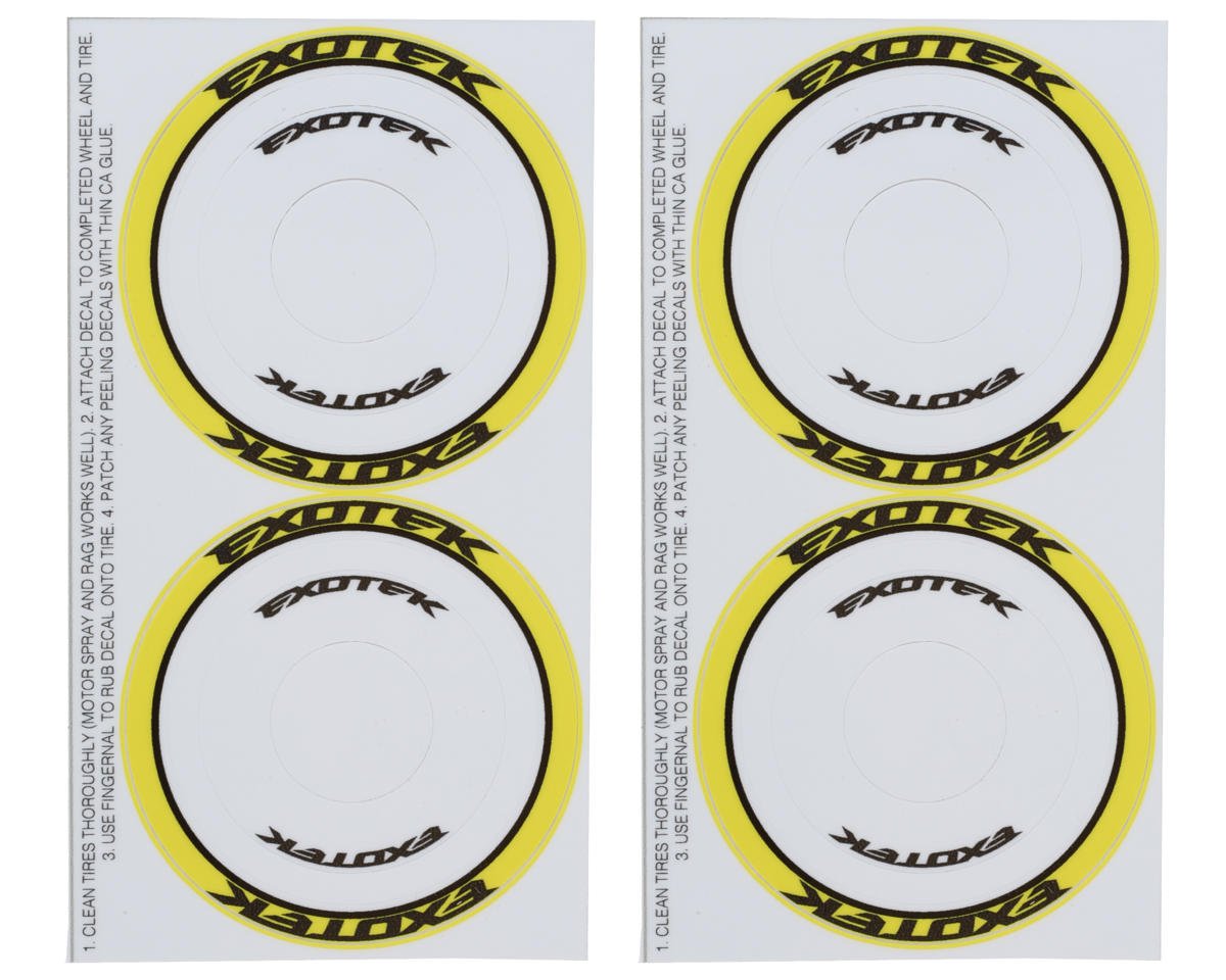 Exotek F1 Tire Sidewall Sticker (4) (Yellow)