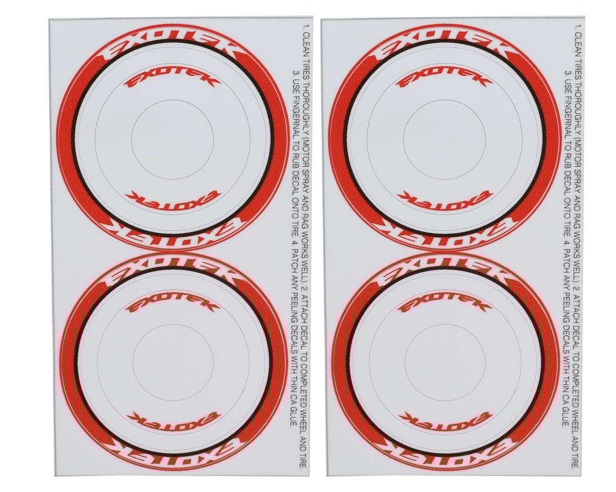 Exotek F1 Tire Sidewall Sticker (4) (Red)