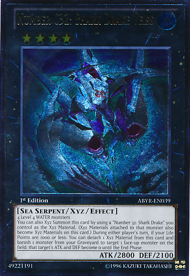 Number C32: Shark Drake Veiss (UTR) (ABYR-EN039) Ultimate Rare - Near
