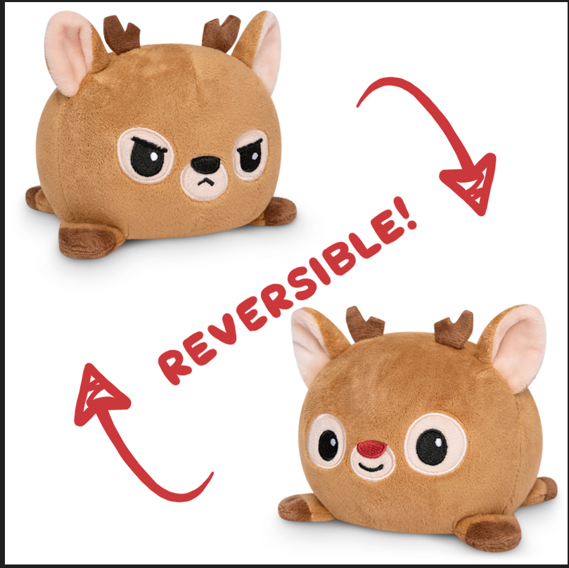 Reversible Plush: Reindeer - Red & Angry