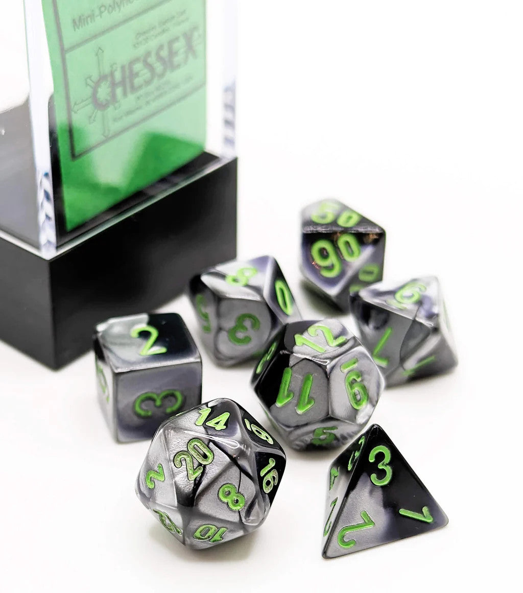 CHX20645: Gemini - Mini Poly Set Black-Grey w/green (7)