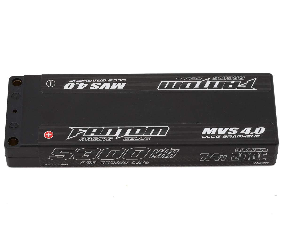 Fantom Pro Series MVS 4.0 Hardcase 200C 2S ULCG Stick LiPo Battery (7.4V/5300mAh) w/5mm Bullets