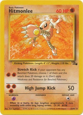 Hitmonlee - 22/62 (FO) Rare - Near Mint Unlimited