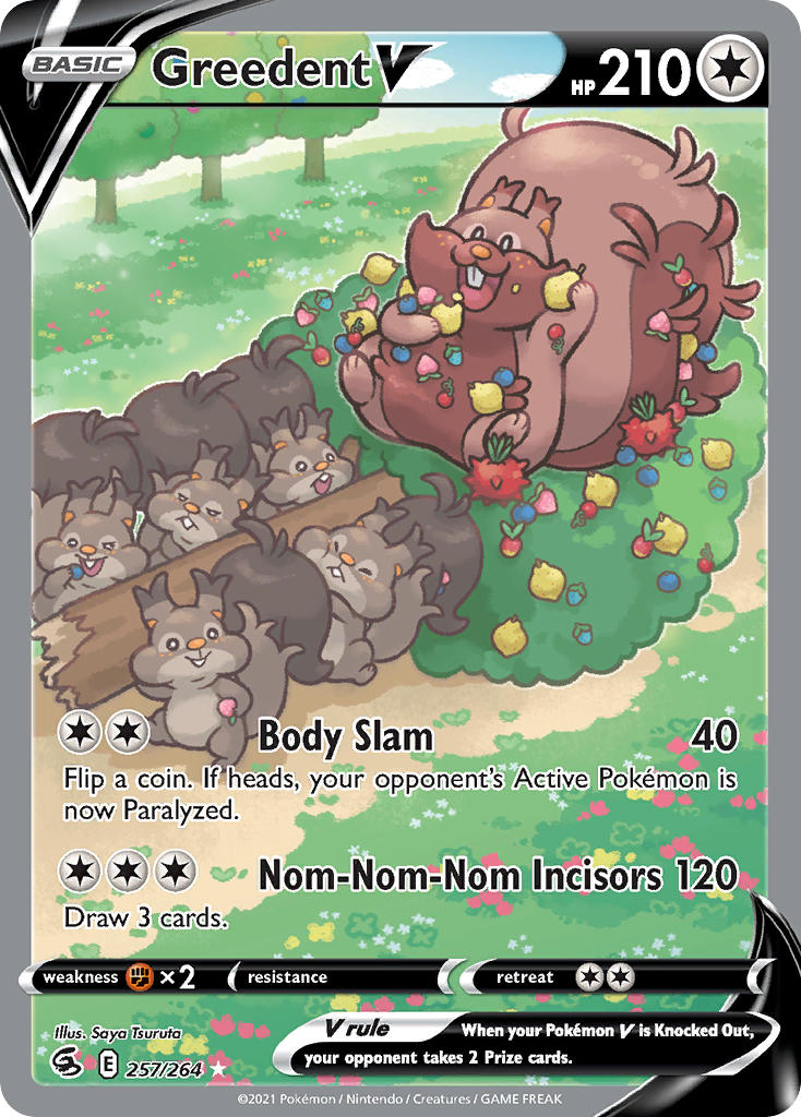 Greedent V (Alternate Full Art) - 257/264 (SWSH08) Ultra Rare - Near M