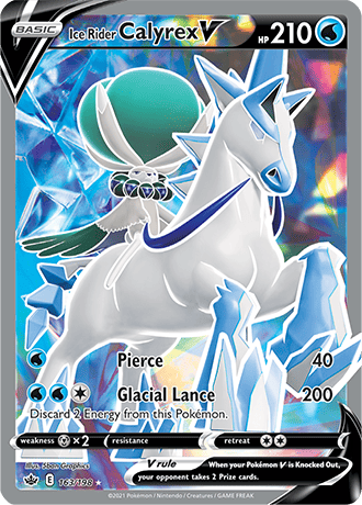 Ice Rider Calyrex V (Full Art) - 163/198 (SWSH06) Ultra Rare - Near Mi