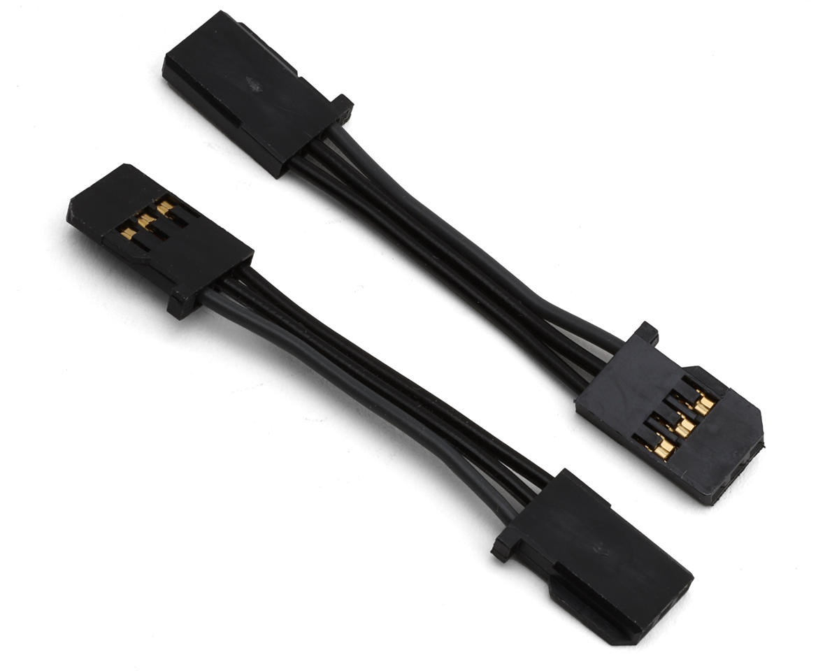 Futaba 55mm FF-GBB Heavy Duty Gyro Extension Cords (2) (Black) (Female-to-Female)