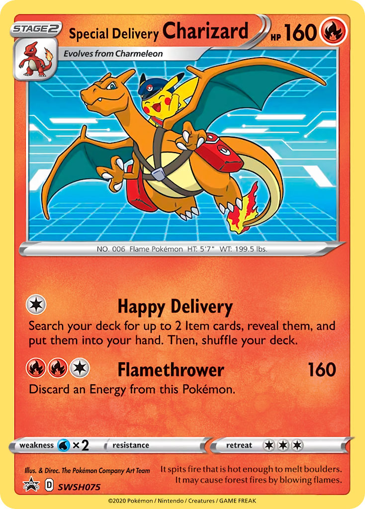 Special Delivery Charizard - SWSH075 (SWSH:PR) Promo - Near Mint Holof