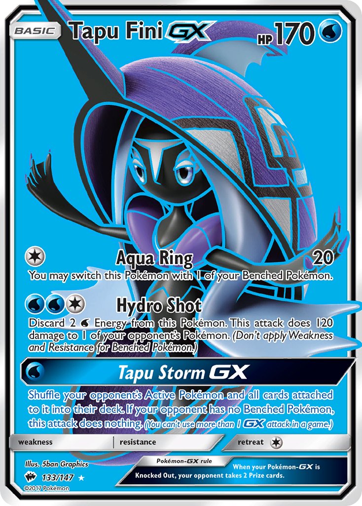 Tapu Fini GX (Full Art) - 133/147 (SM:BUS) Ultra Rare - Near Mint Holo