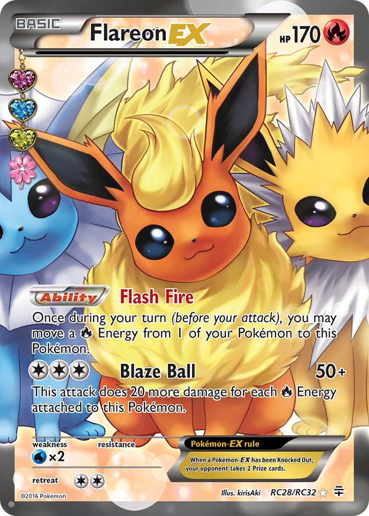 Flareon EX (Full Art) - RC28/RC32 (GEN:RC) Ultra Rare - Near Mint Holo
