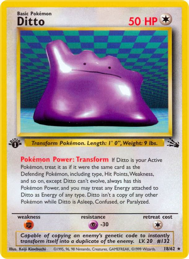 Ditto - 18/62 (FO) Rare - Moderate Play Unlimited