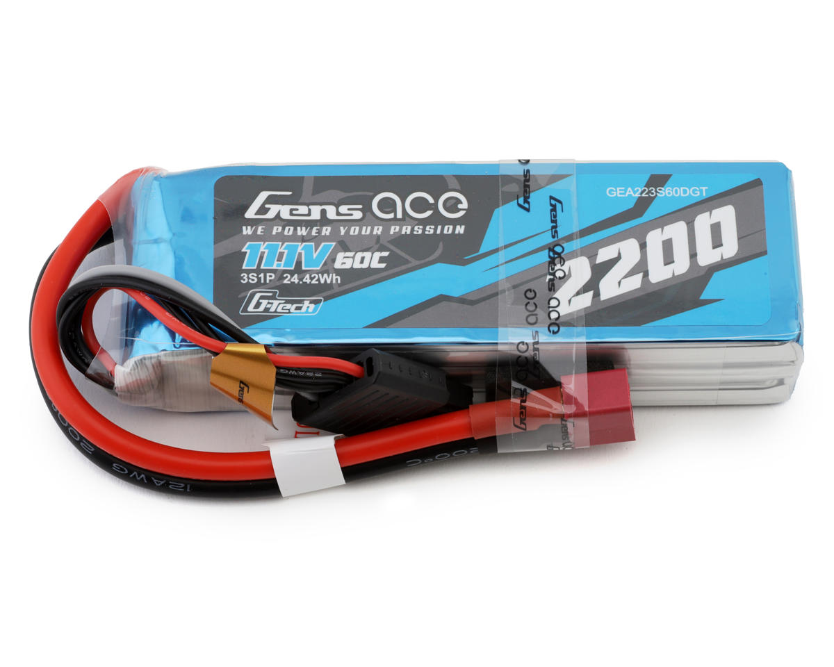 Gens Ace G-Tech Smart 3S LiPo Battery 60C (11.1V/2200mAh) w/Deans Connector
