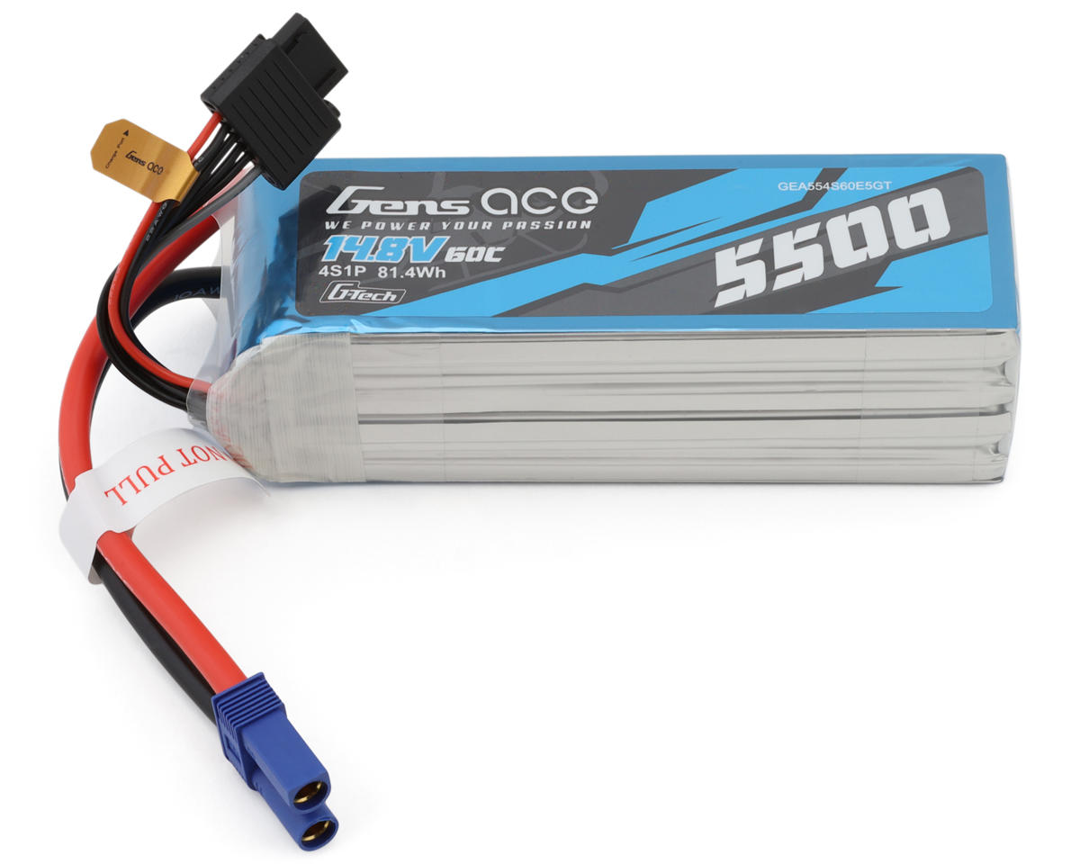 Gens Ace 4S 60C G-Tech Smart LiPo Battery (14.8V/5500mAh) w/EC5 Connector