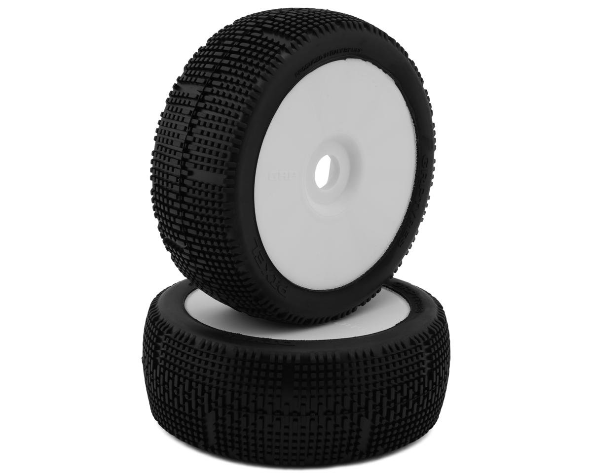 GRP Tires Pixel Pre-Mounted 1/8 Buggy Tires (White) (2) (N25 - Super Soft)