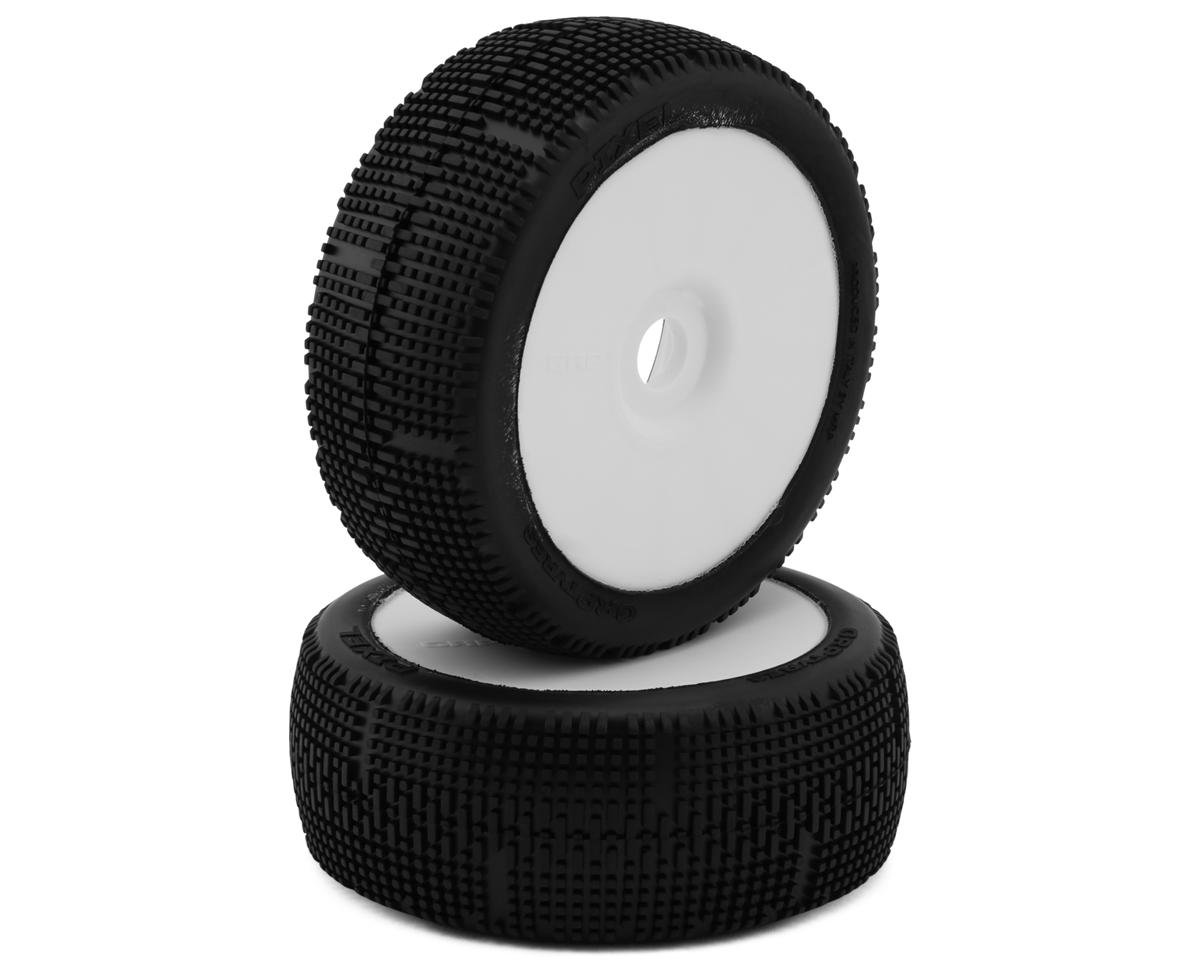 GRP Tires Pixel Pre-Mounted 1/8 Buggy Tires (White) (2) (N35 - Soft)