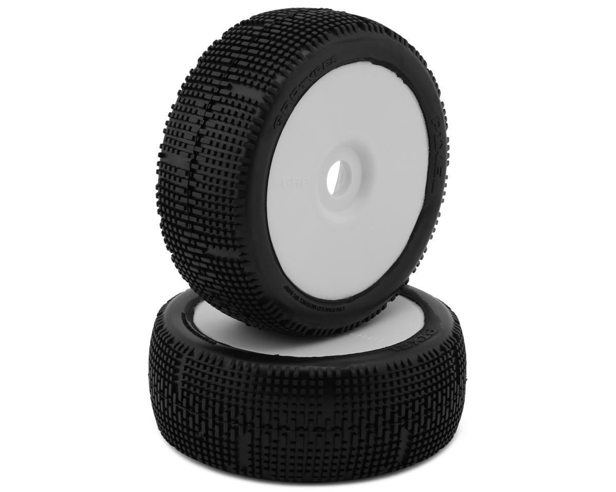 GRP Tires Pixel Pre-Mounted 1/8 Buggy Tires (White) (2) (S25 - Super Soft)