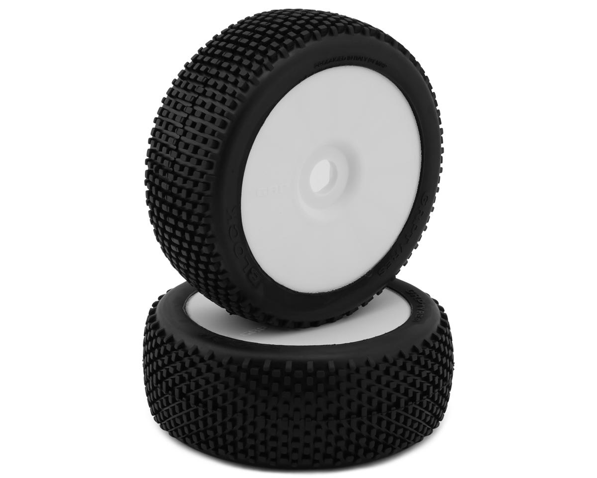 GRP Tires Block Pre-Mounted 1/8 Buggy Tires (White) (2) (N25 - Super Soft)