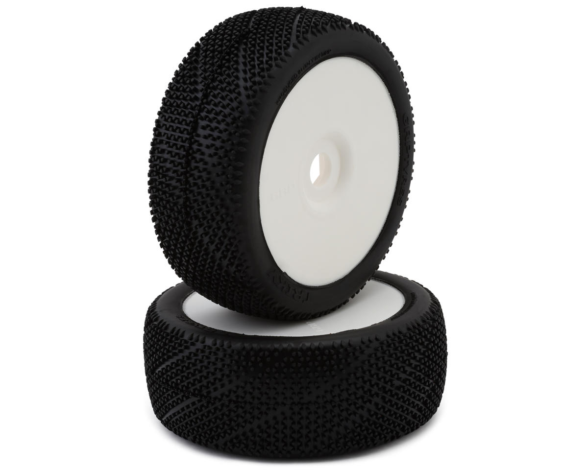 GRP Tires Triky Pre-Mounted 1/8 Buggy Tires (White) (2) (N25 - Super Soft)