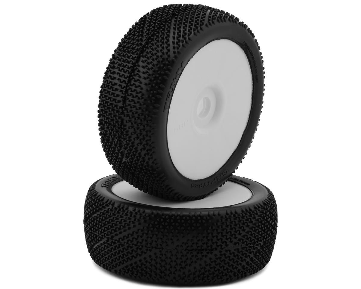 GRP Tires Triky Pre-Mounted 1/8 Buggy Tires (White) (2) (S25 - Super Soft)