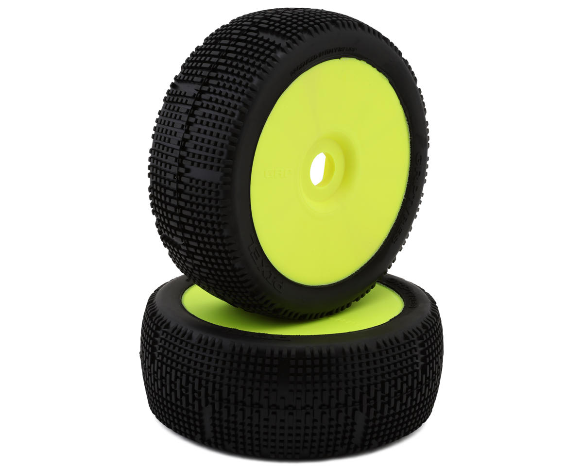 GRP Tires Pixel Pre-Mounted 1/8 Buggy Tires (Yellow) (2) (N25 - Super Soft)