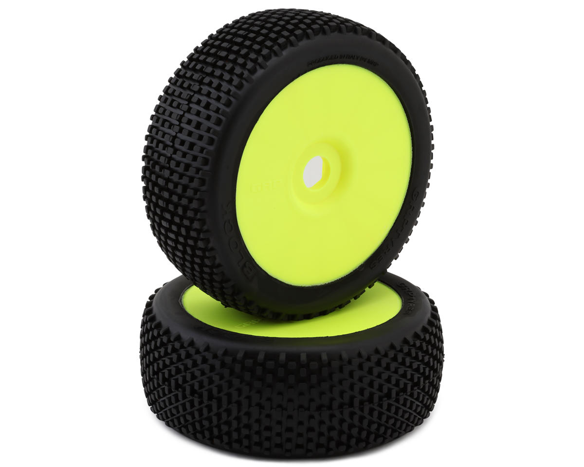 GRP Tires Block Pre-Mounted 1/8 Buggy Tires (Yellow) (2) (N25 - Super Soft)