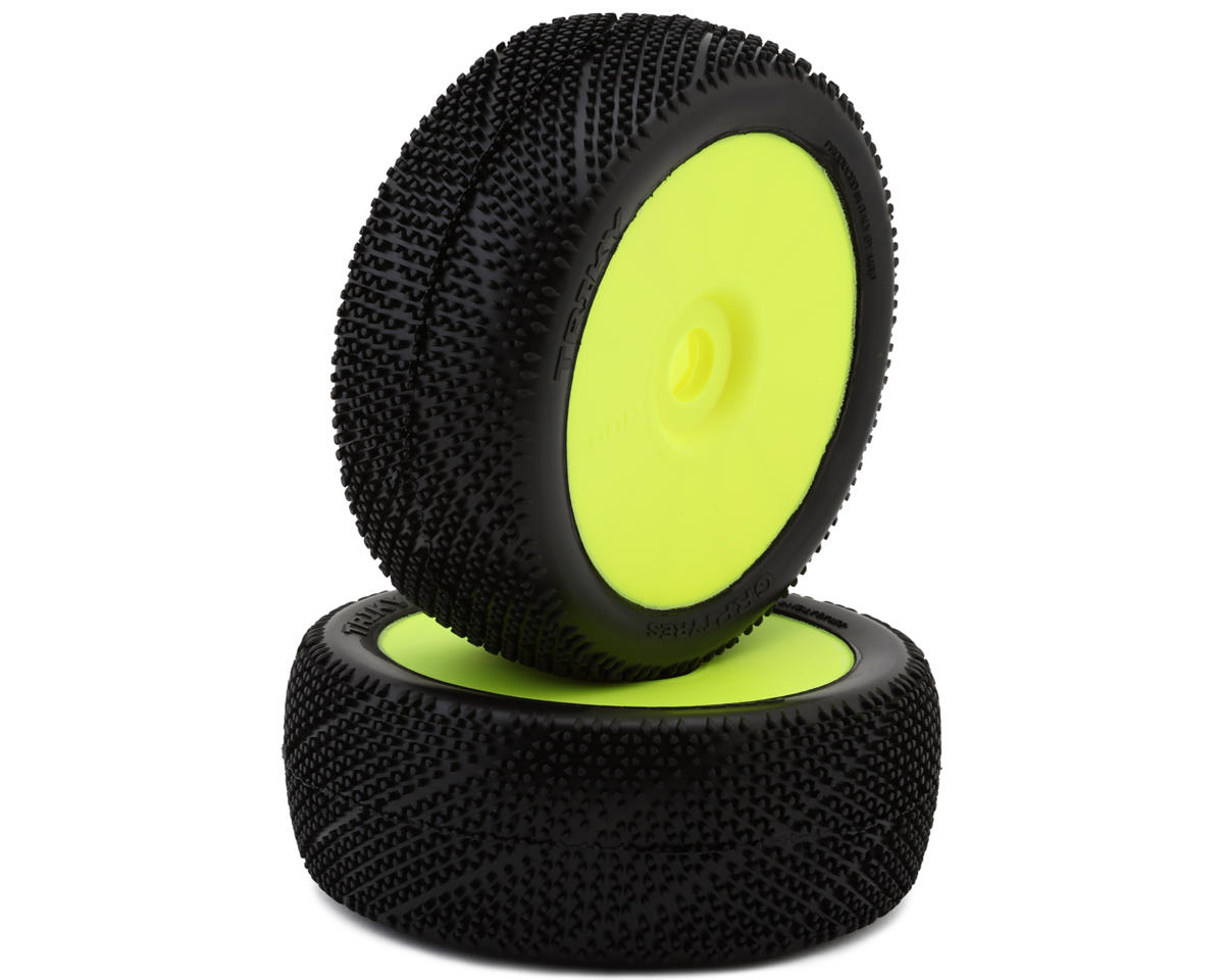 GRP Tires Triky Pre-Mounted 1/8 Buggy Tires (Yellow) (2) (S25 - Super Soft)