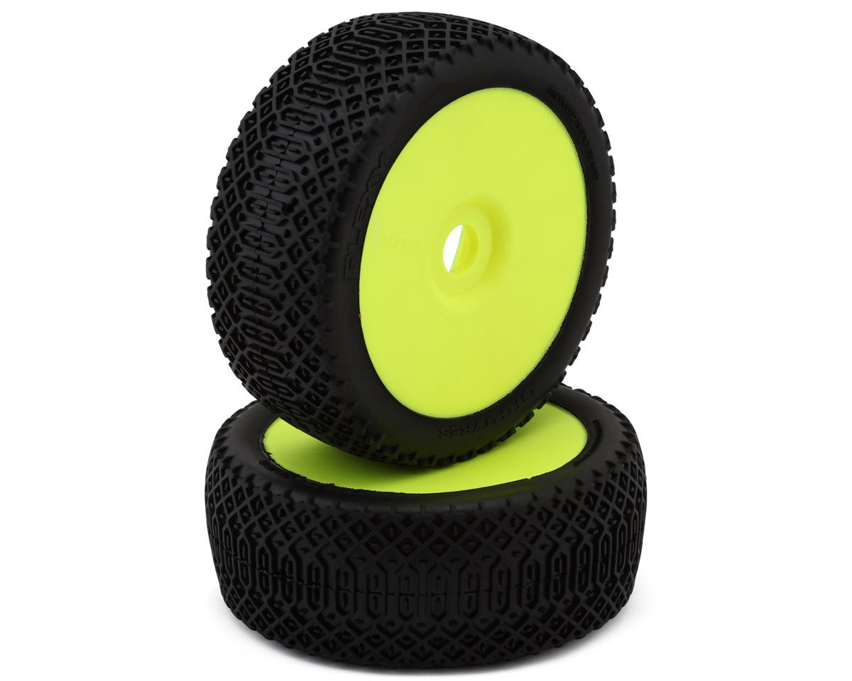 GRP Tires Flexy Pre-Mounted 1/8 Buggy Tires (Yellow) (2) (N35 - Soft)