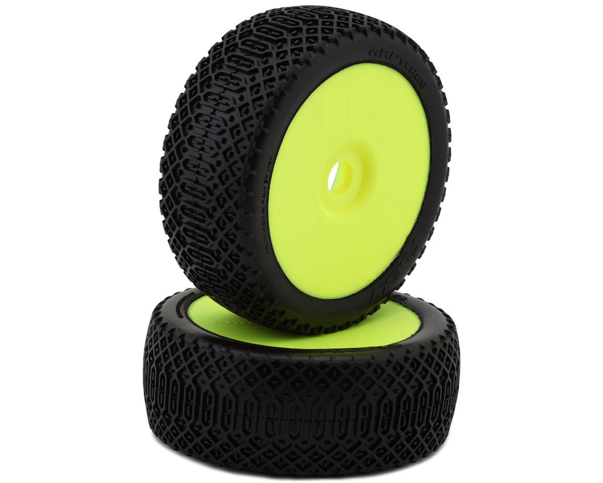 GRP Tires Flexy Pre-Mounted 1/8 Buggy Tires (Yellow) (2) (S35 - Soft)