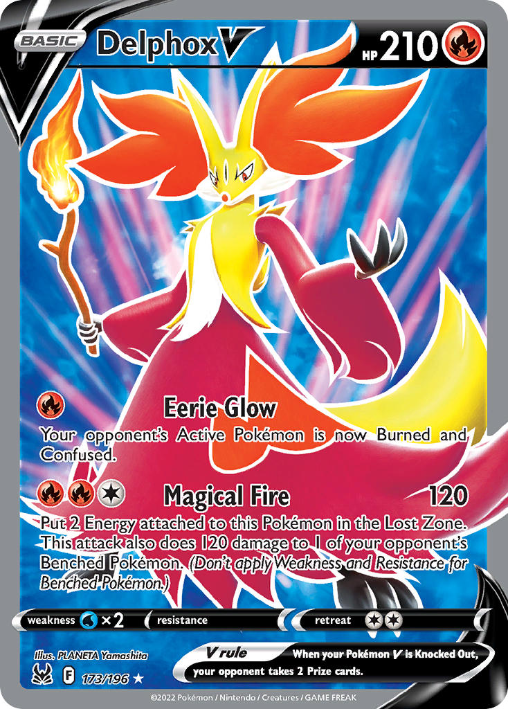 Delphox V (Full Art) - 173/196 (SWSH11) Ultra Rare - Near Mint Holofoi
