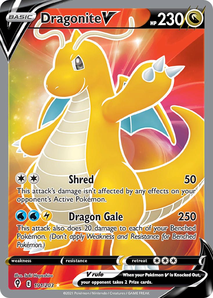 Dragonite V (Full Art) - 191/203 (SWSH07) Ultra Rare - Near Mint Holof