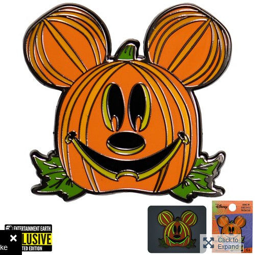Mickey Mouse Jack-o'-Lantern Mickey Glow-in-the-Dark Enamel Pin (Enter