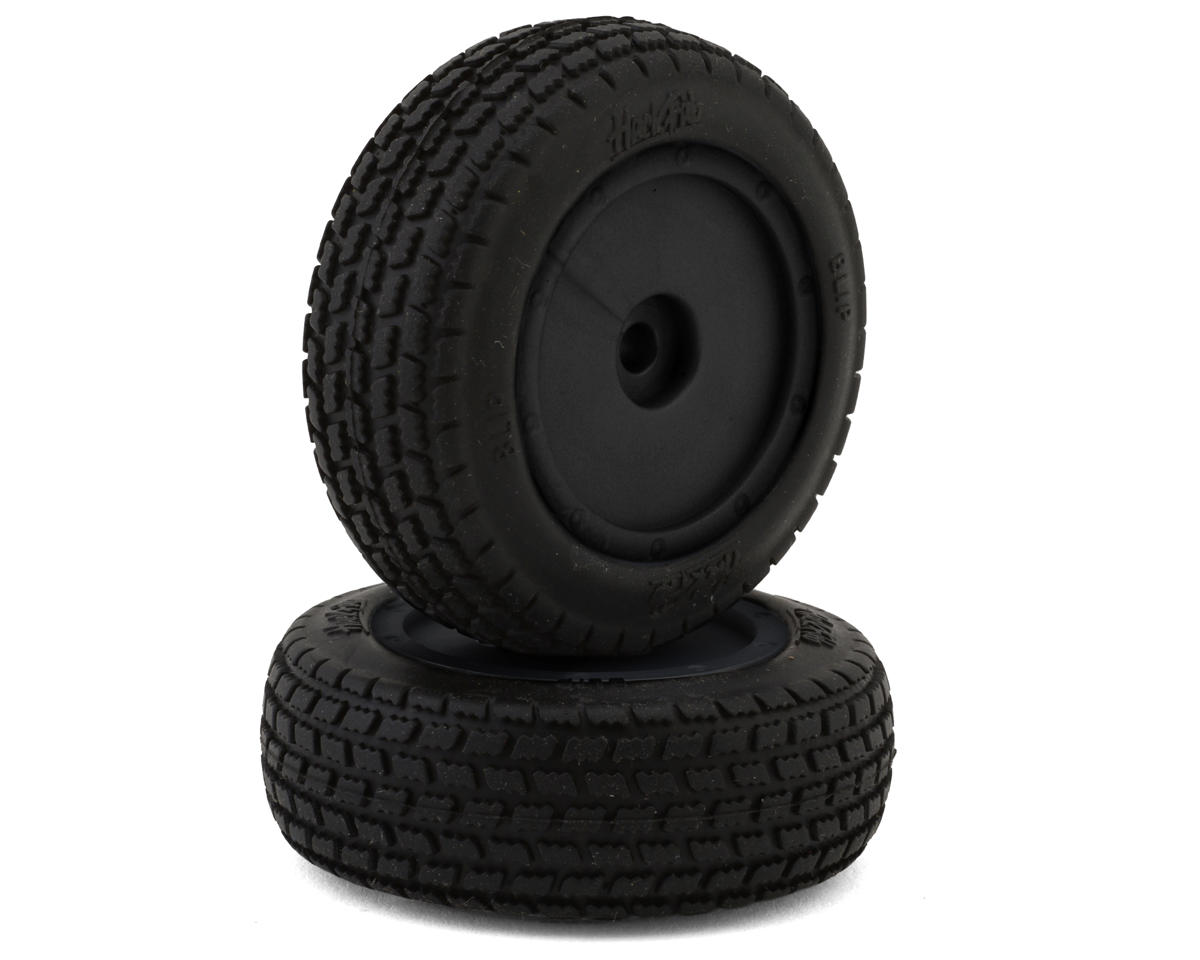 HackFab Losi Mini-B Blip Pre-Mounted Mini Front Oval Tires (Medium) (Black) (2)