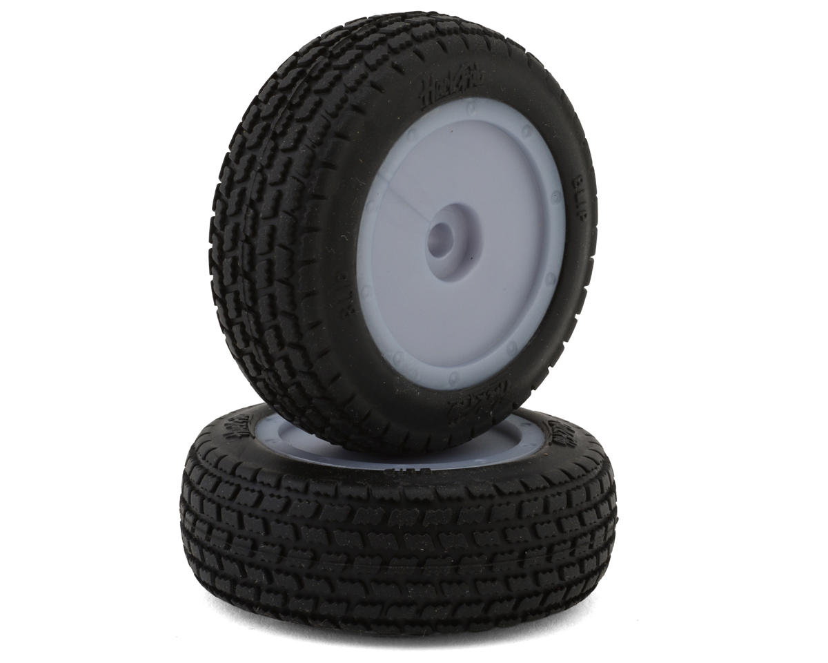 HackFab Losi Mini-B Blip Pre-Mounted Mini Front Oval Tires (Silver) (2) (Medium)
