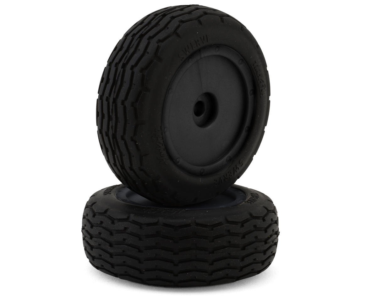 HackFab Losi Mini-B Swerve Pre-Mounted Mini Front Oval Tires (Super Soft) (Black) (2)