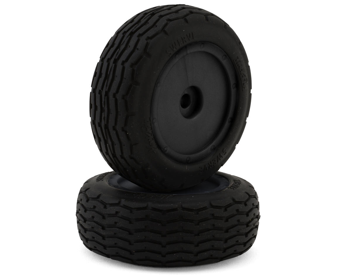 HackFab Losi Mini-B Swerve Pre-Mounted Mini Front Oval Tires (Soft) (Black) (2)