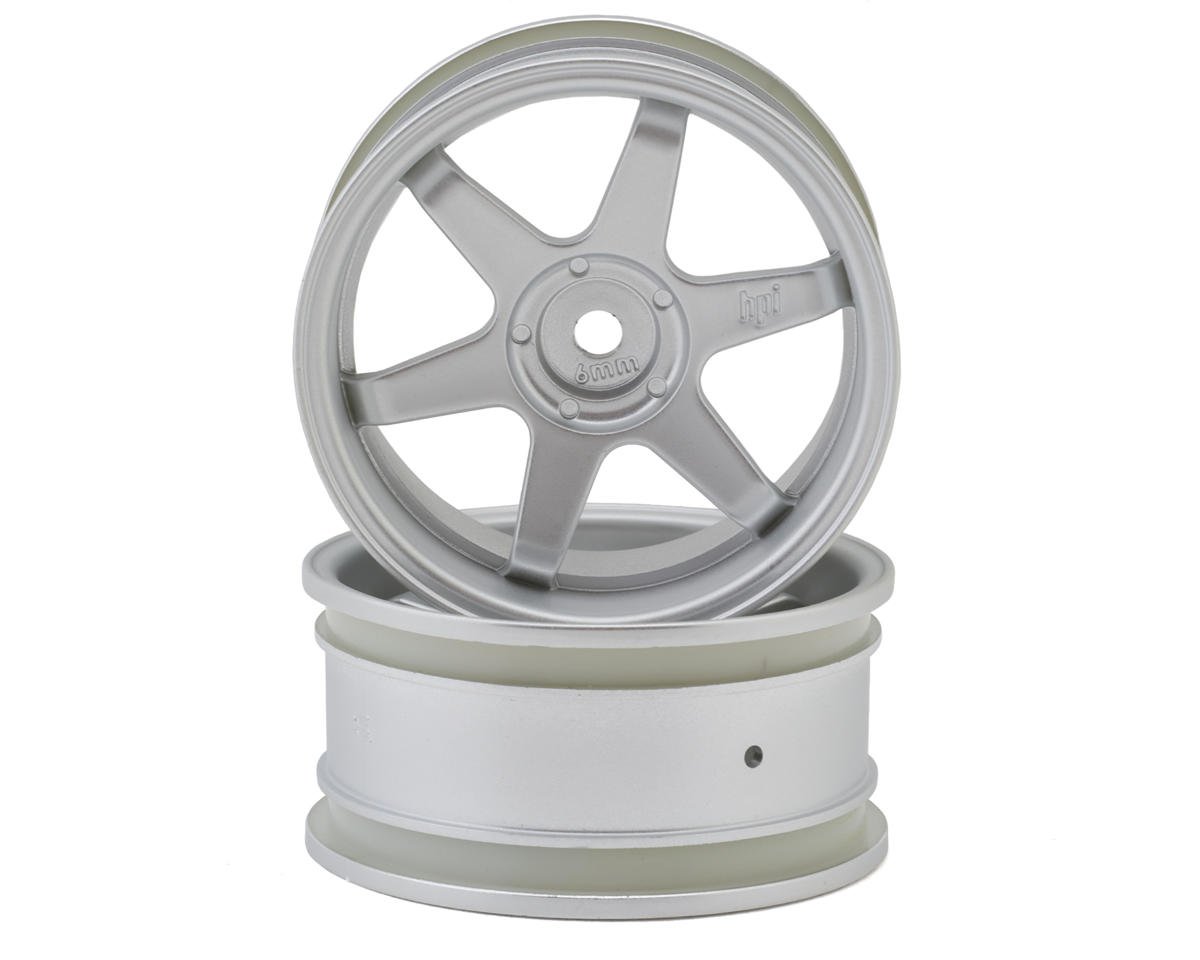 HPI TE37 26mm Touring & Drift Wheels (Matte Chrome) (2) (6mm Offset)