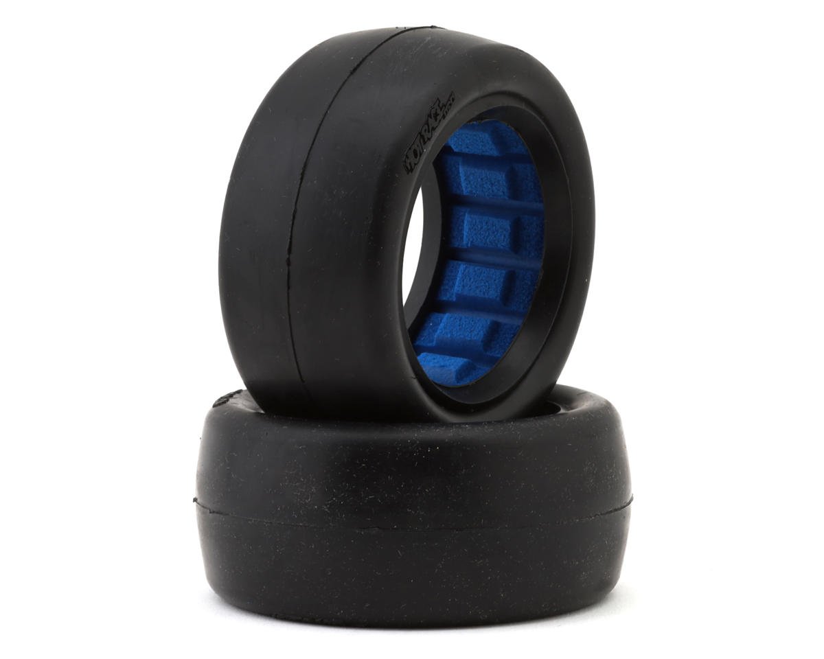 HotRace V1 2.2" 1/10 Slick 4WD Front Buggy Tires (2) (White) w/Foam Inserts
