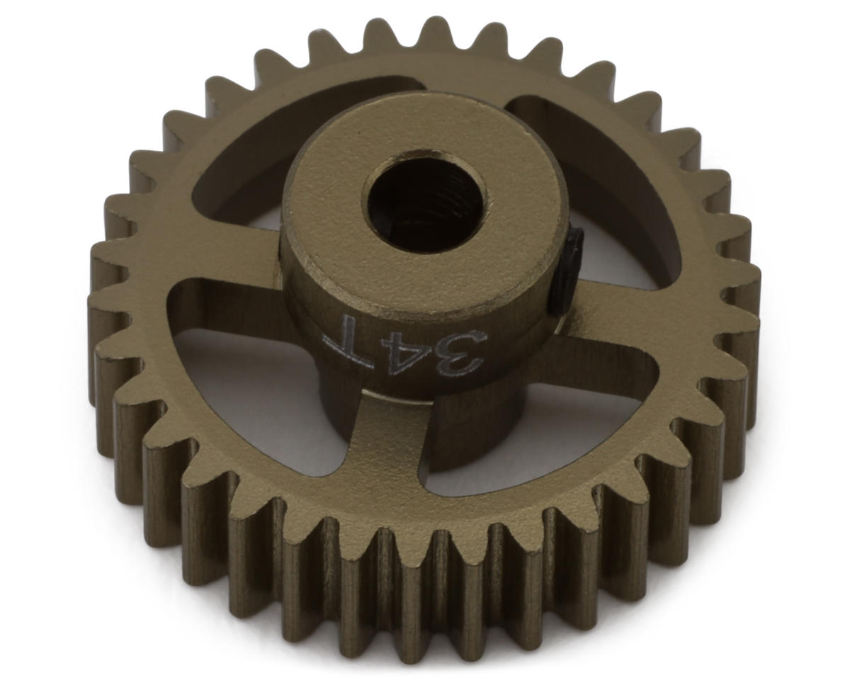 Hot Racing 48P Hard Anodized Aluminum Pinion Gear (1/8" Bore) (34T)